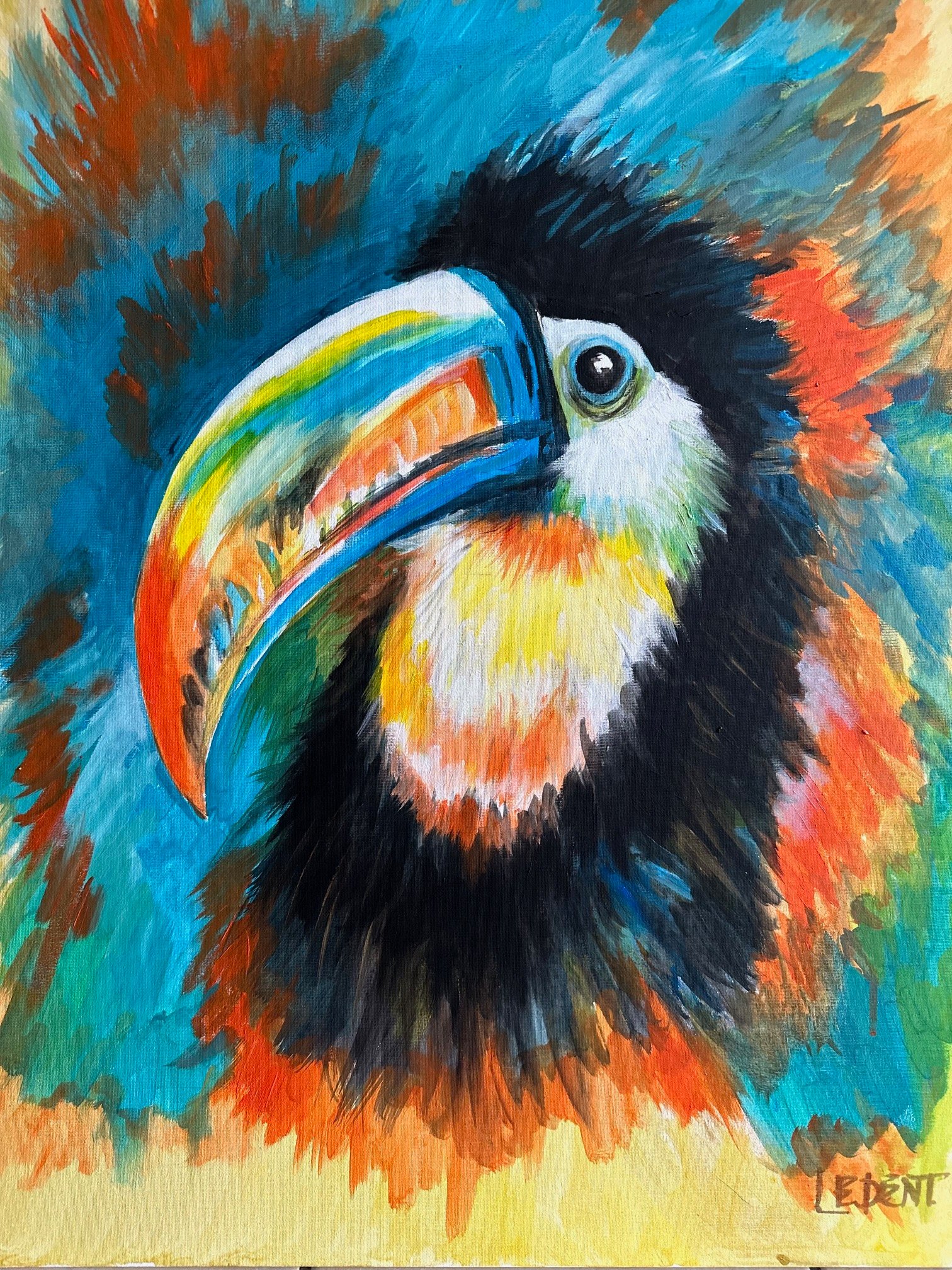 Peinture d'un oiseau Toucan